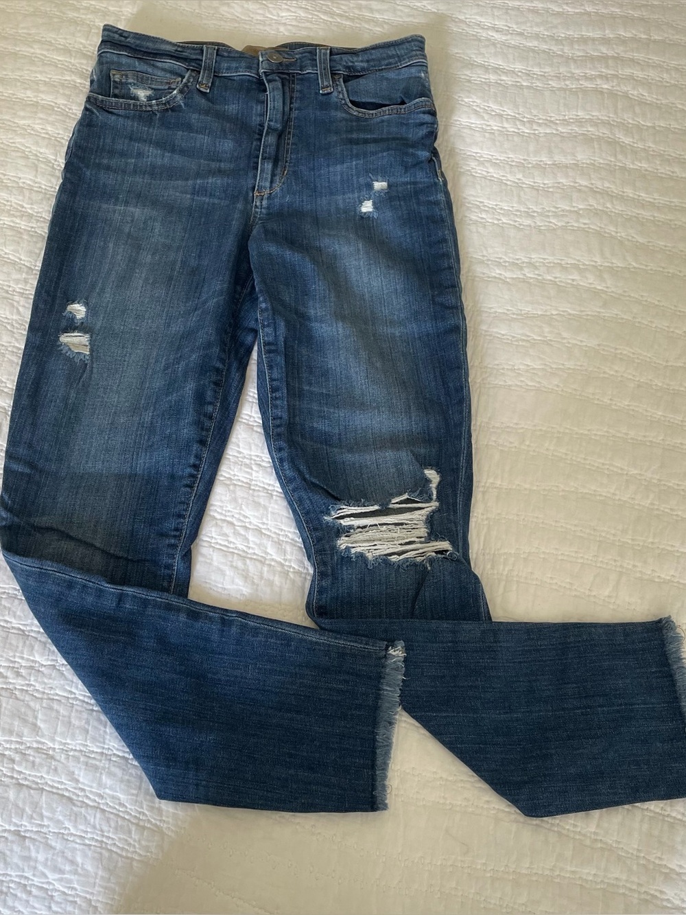 Joe's Jeans Dark Blue Distressed High Rise Skinny Jeans
